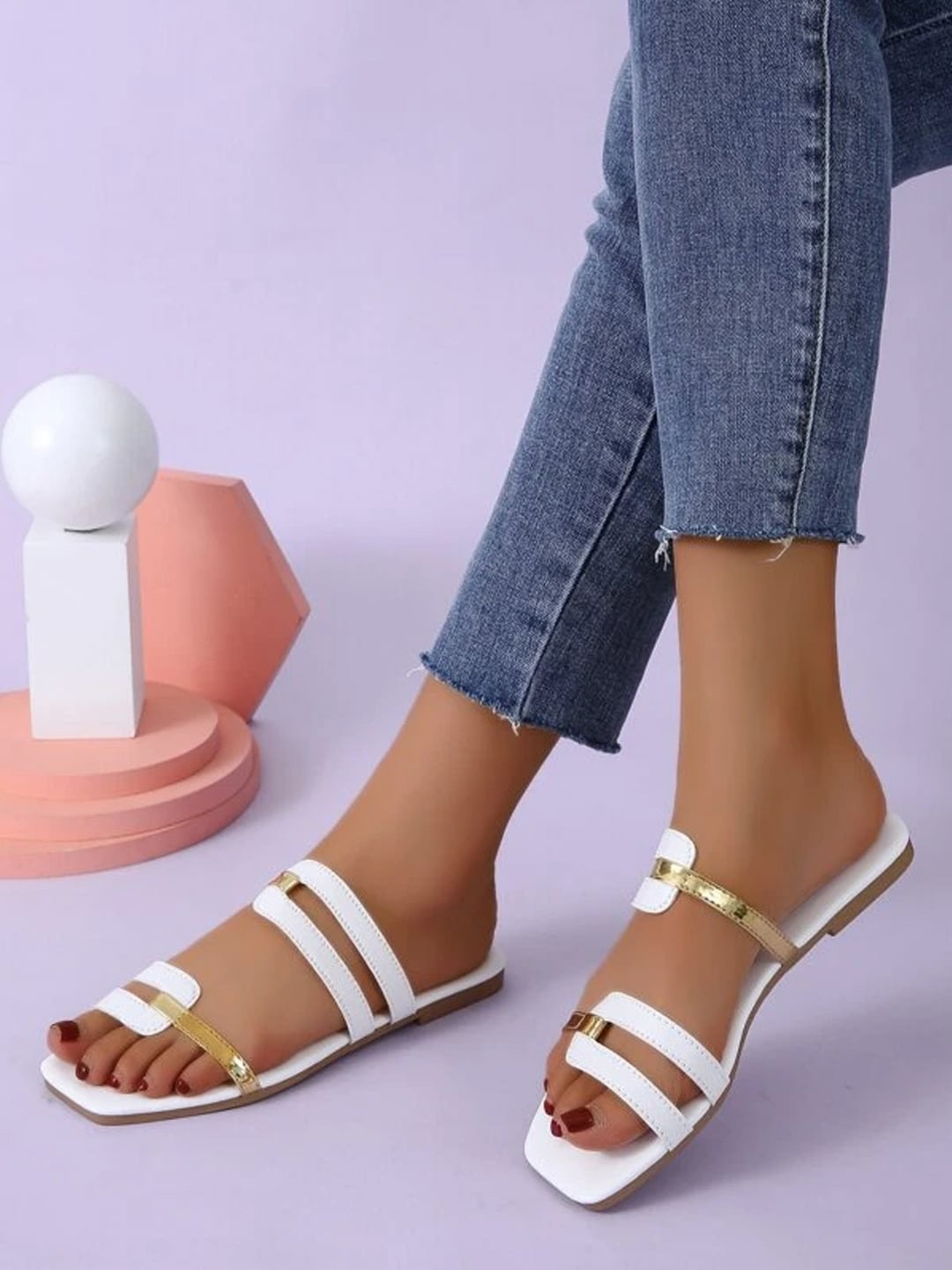 

Shoetopia Girls Party Open Toe Flats, White