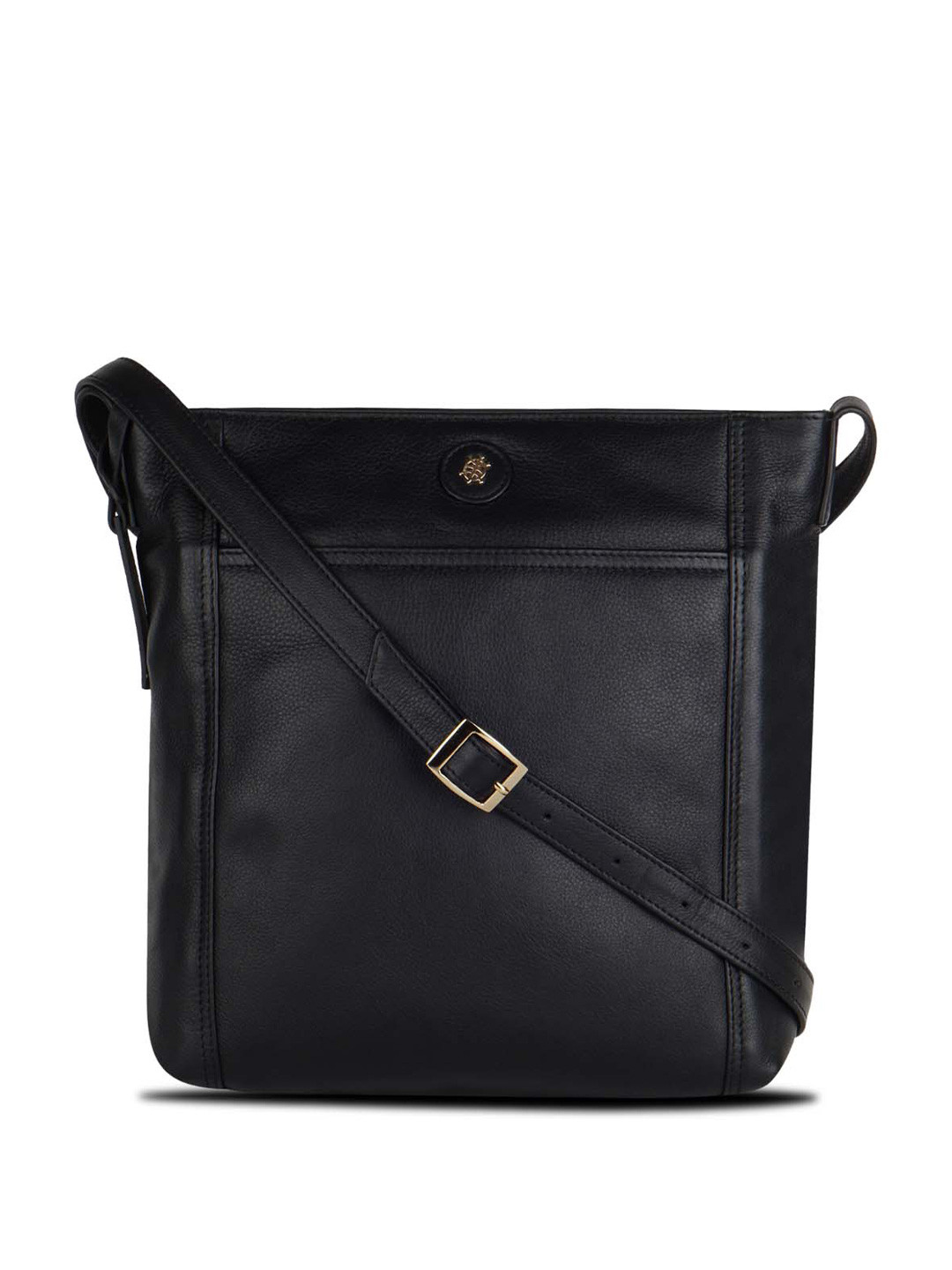 

Tortoise Paulla Genuine Leather Structured Sling Bag, Black