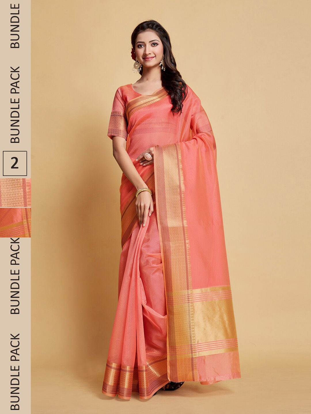 

Pisara A Selection Of 2 Organza Sarees, Pink