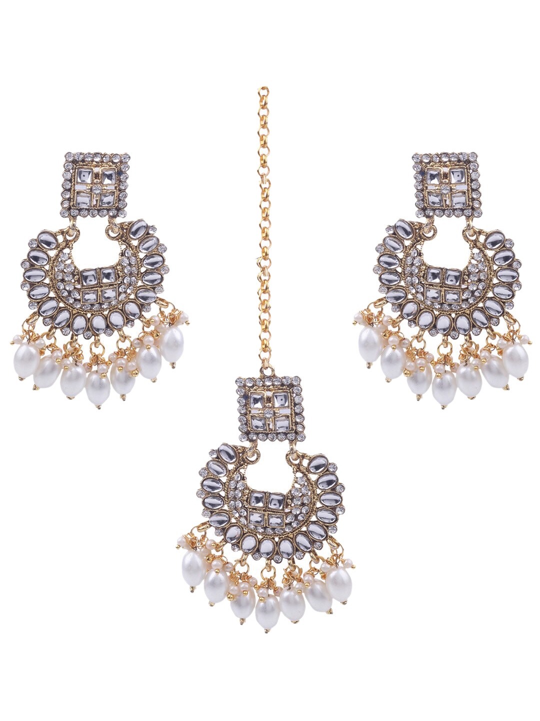 

AASHISH IMITATION Gold-Plated Stone-Studded & Beaded Jewellery Set