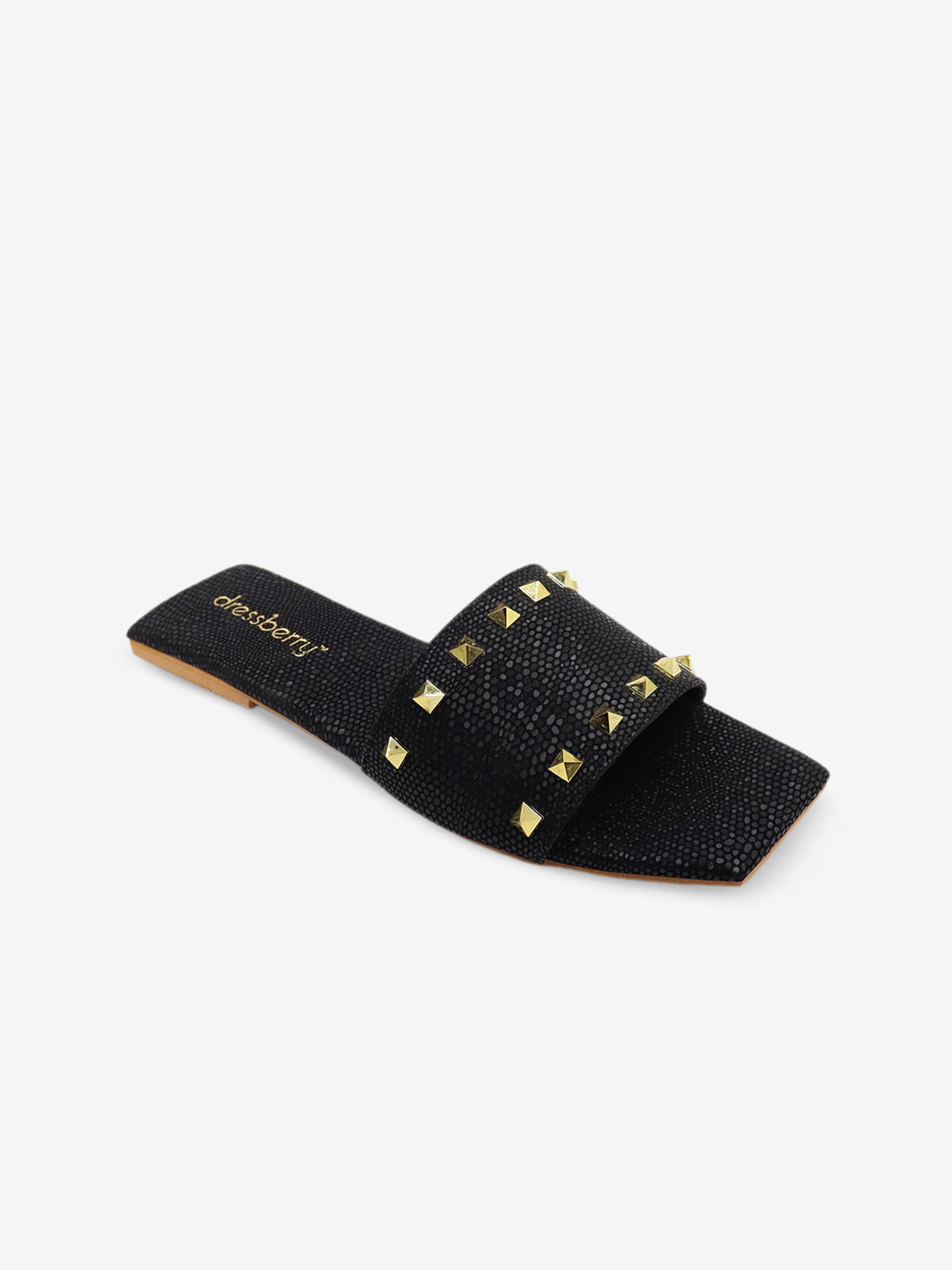 

DressBerry Women Black Embellished Open Toe Flats