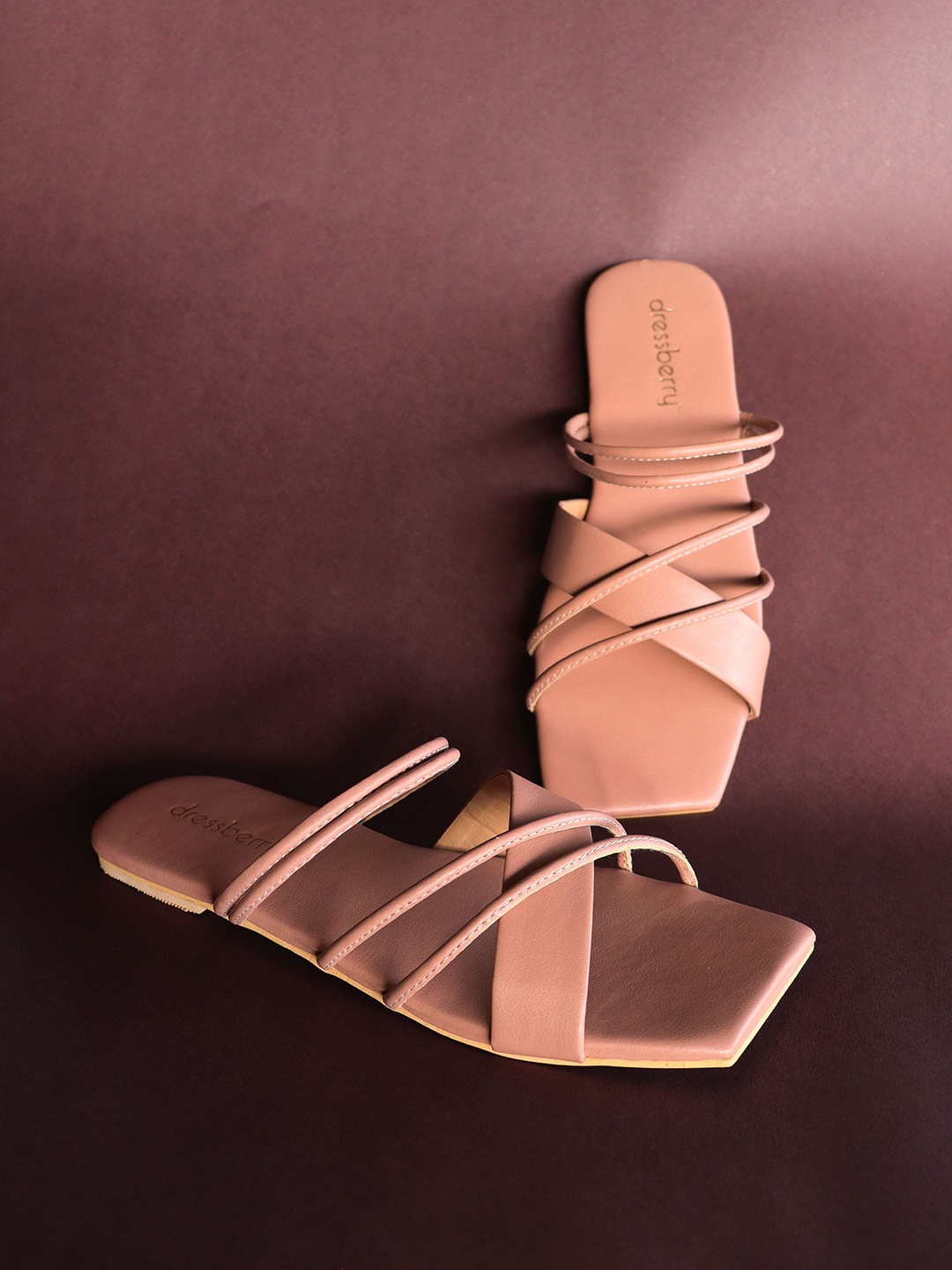 

DressBerry Women Pink Open Toe Flats