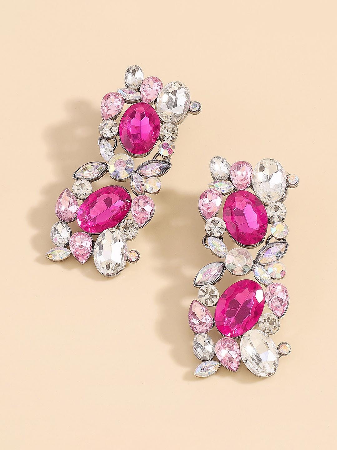 

Bellofox Pink Contemporary Drop Earrings, Silver