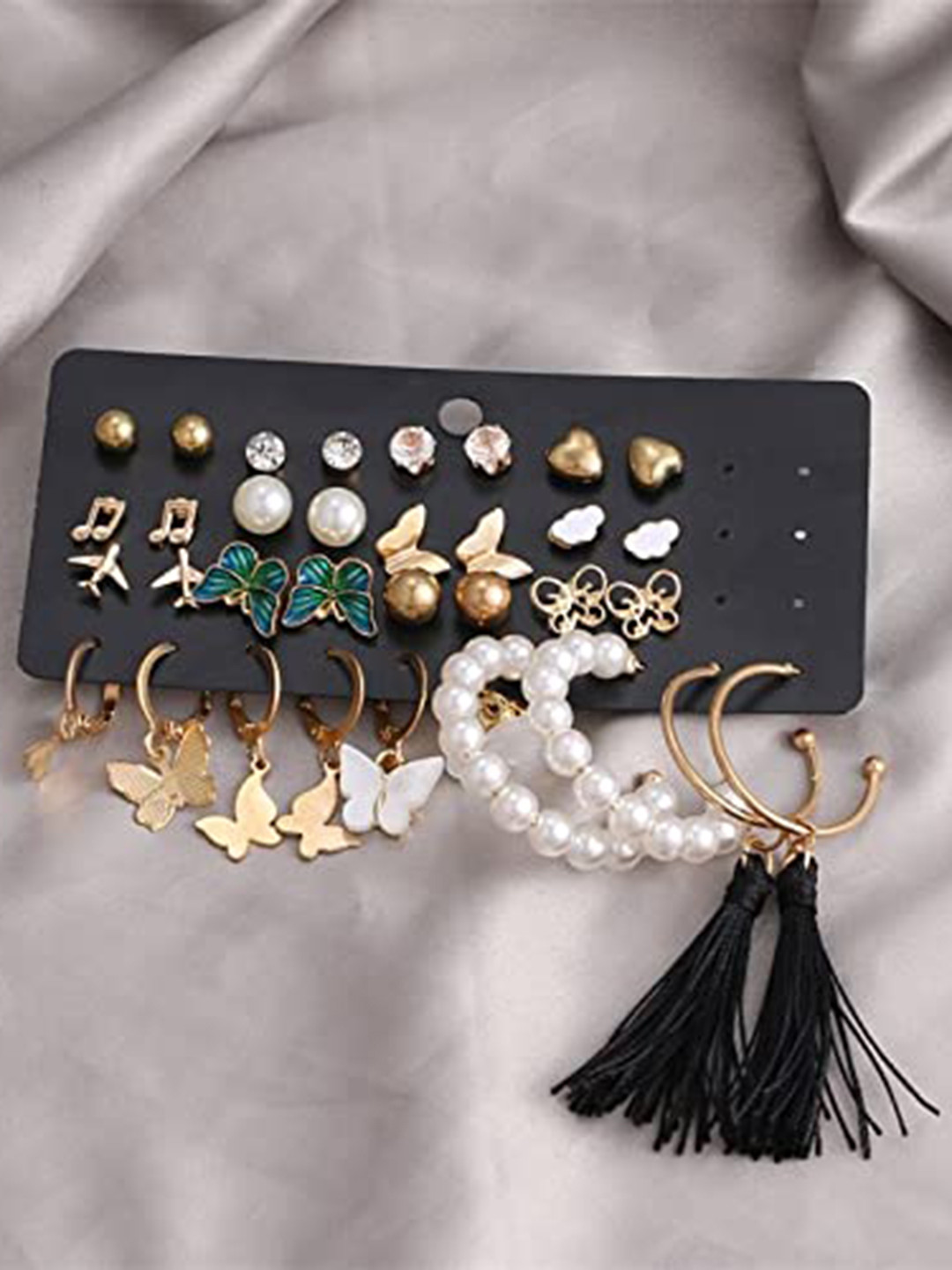 

Arzonai Gold-Toned Contemporary Drop Earrings