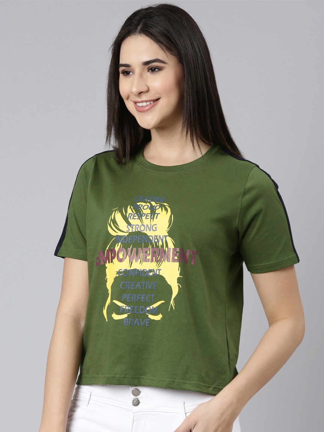 

Kryptic Typography Printed Relaxed Fit Pure Cotton T-shirt, Olive