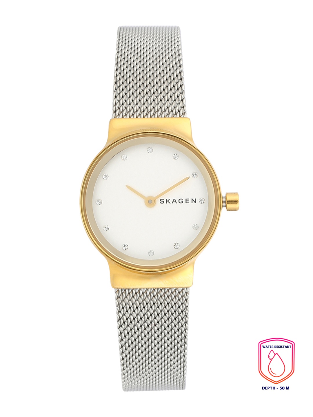 

SKAGEN Women White Dial & Silver Toned Bracelet Style Straps Analogue Watch SKW2666I