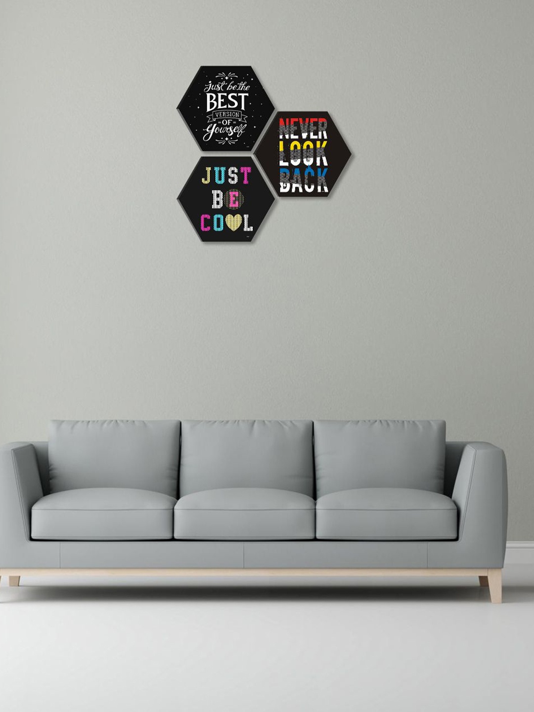 

SAF Black & Red 3 Pieces Motivational Quotes Painted Wall Arts