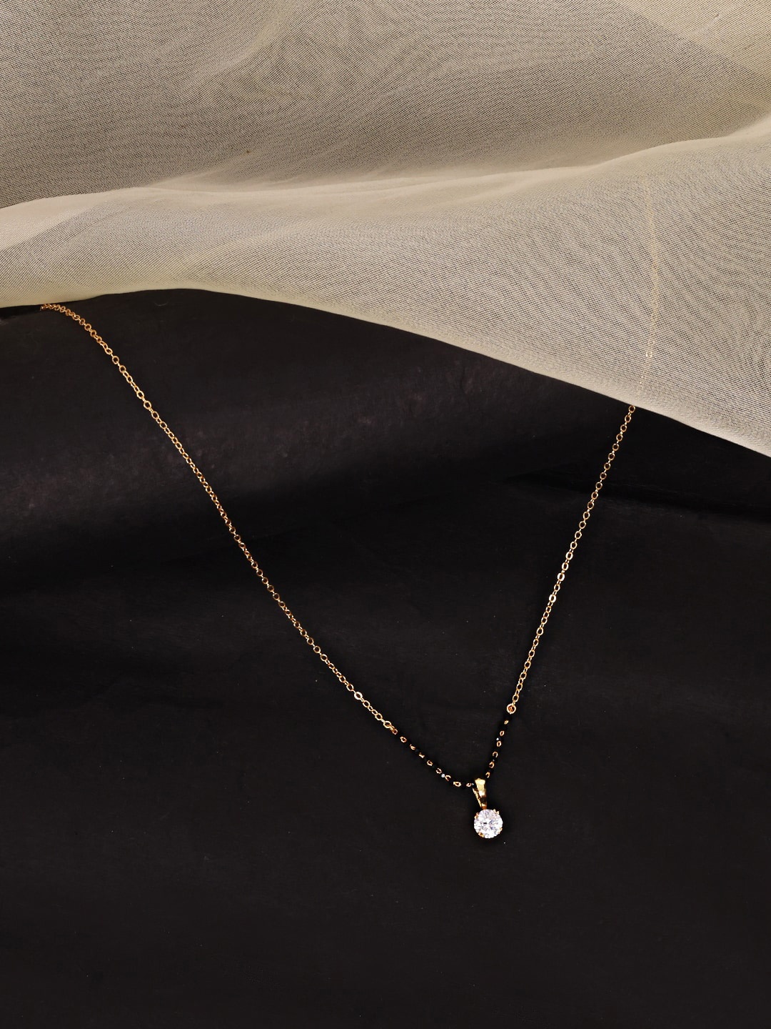 

ABDESIGNS Gold-Plated Stone Studded & Beaded Mangalsutra