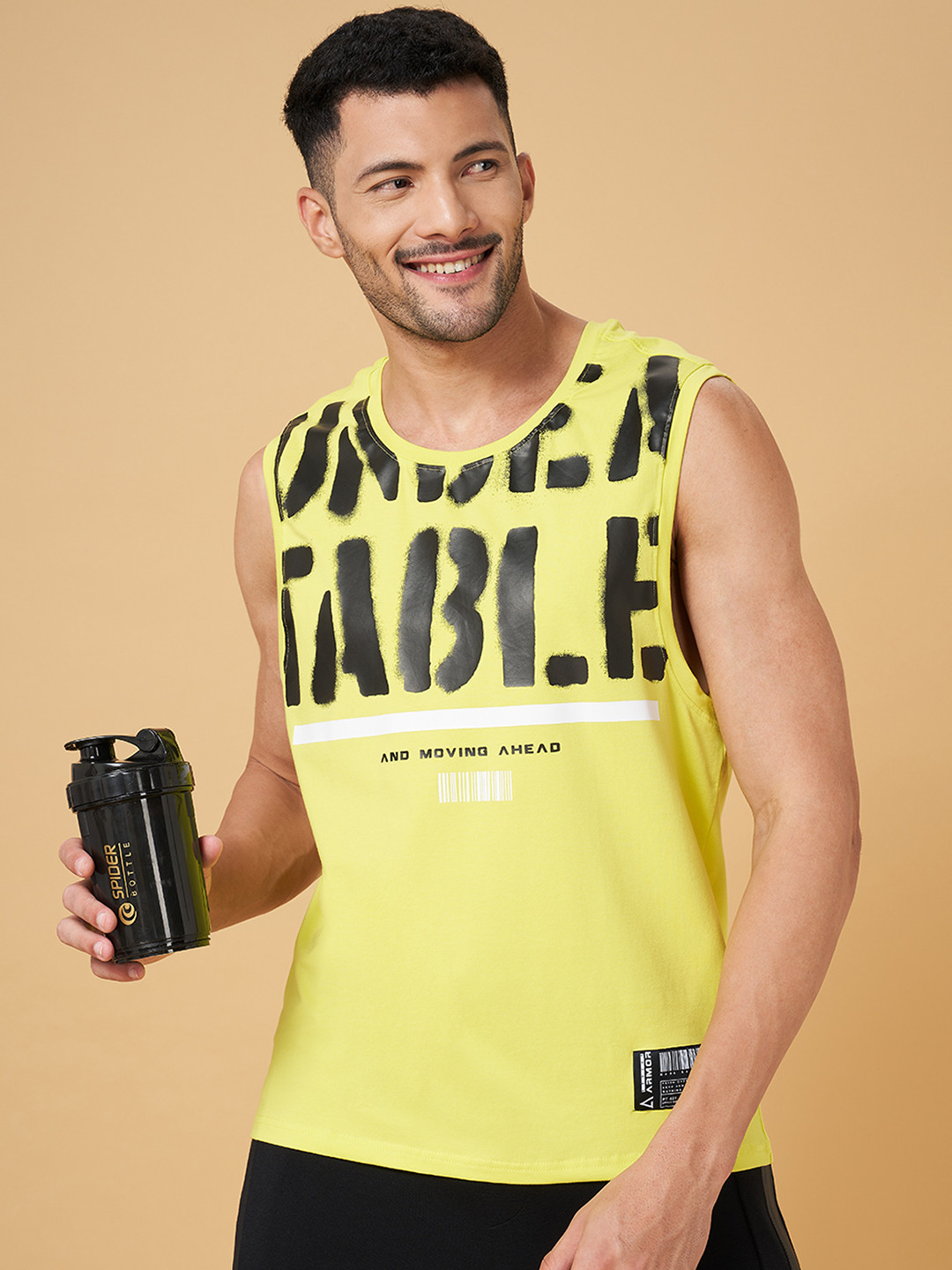 

Street Armor by Pantaloons Typography Printed Round Neck Innerwear Vest, Yellow