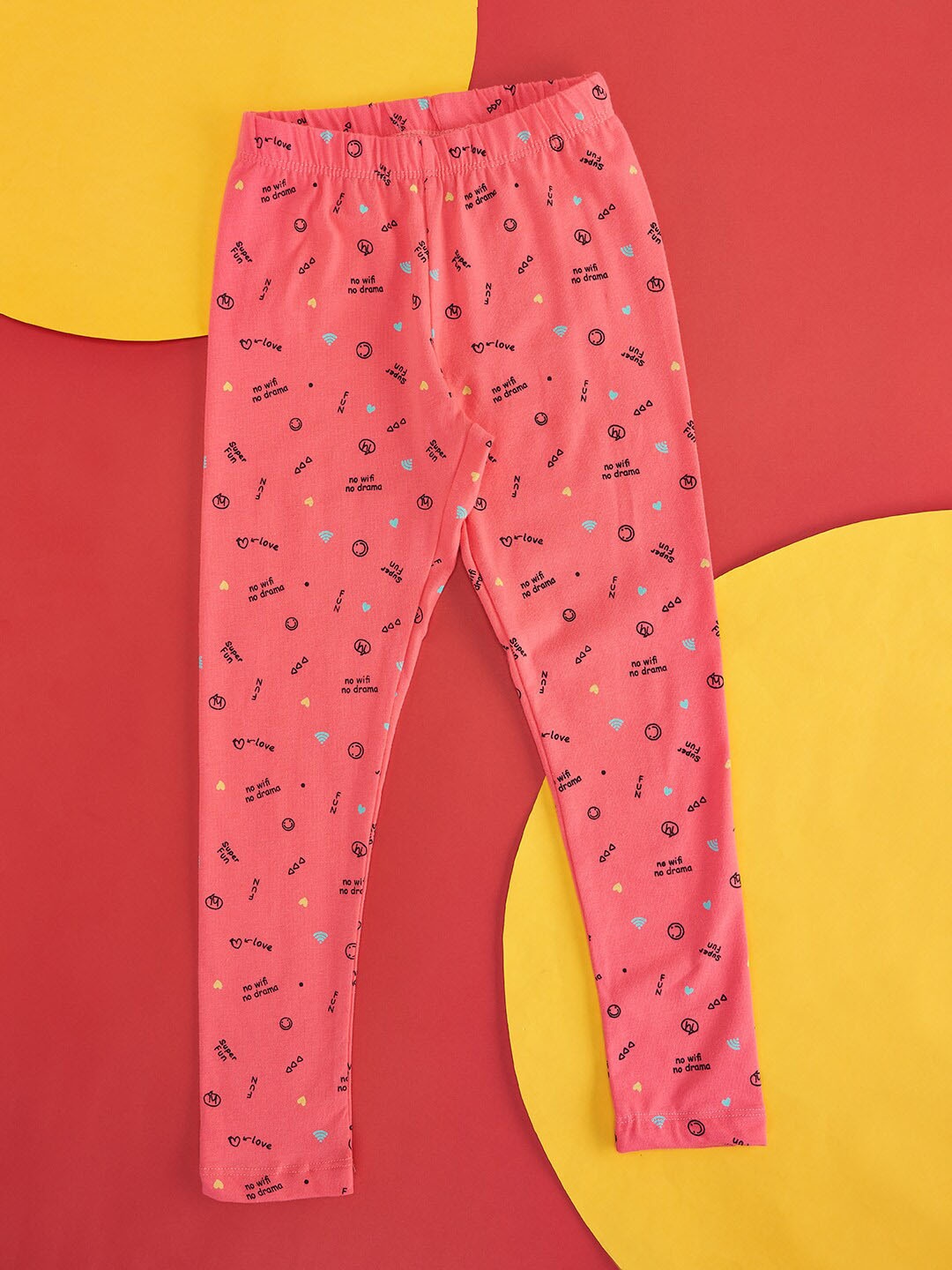 

Pantaloons Junior Girls Printed Ankle Length Cotton Leggings, Coral