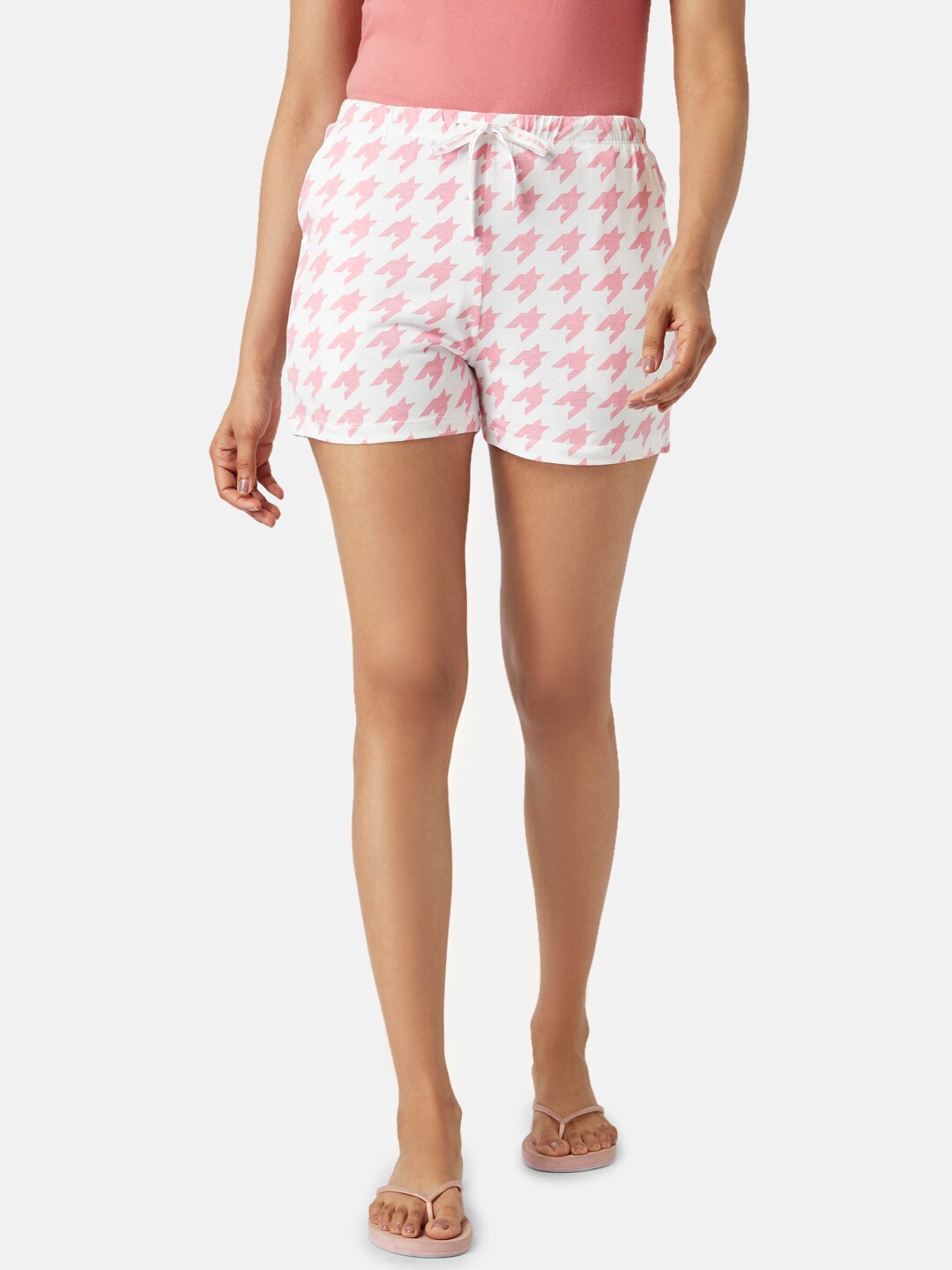 

Dreamz by Pantaloons Printed Cotton Lounge Shorts, Pink