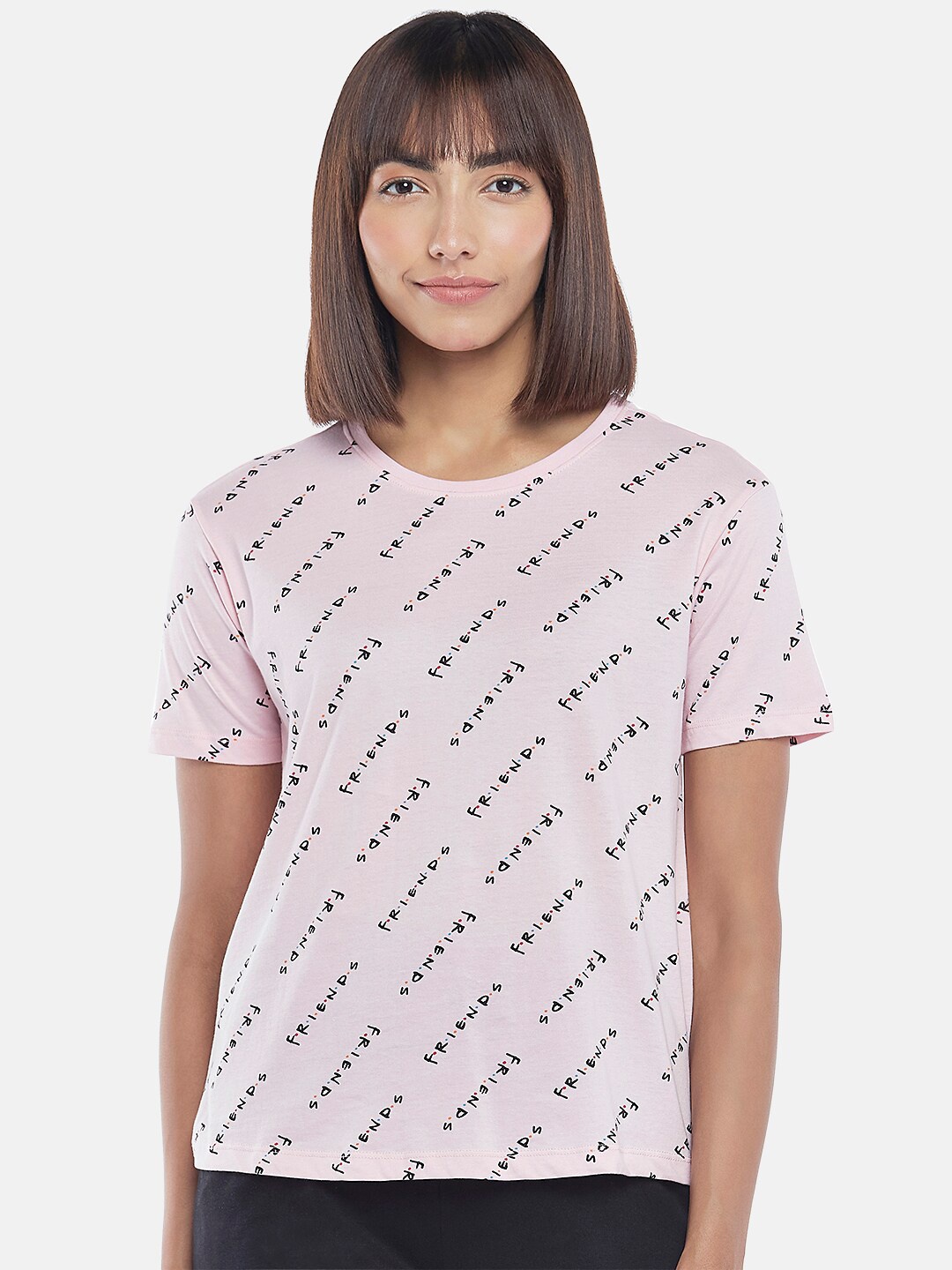 

Dreamz by Pantaloons Typography Printed Cotton T-shirt, Pink
