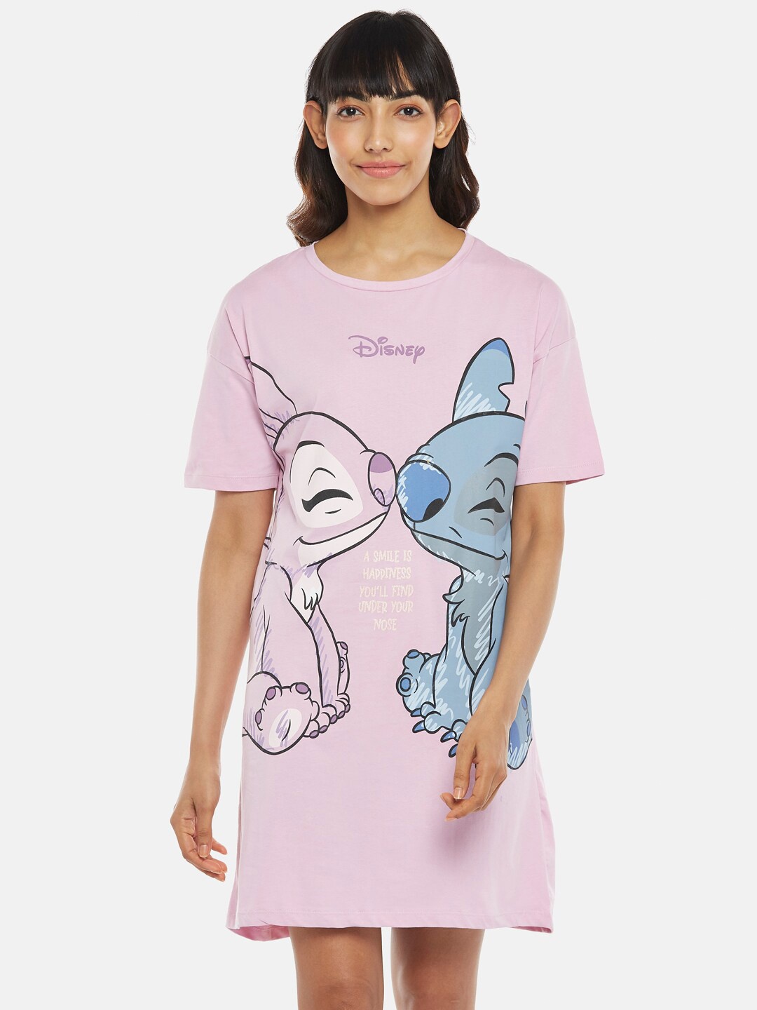 

Dreamz by Pantaloons Graphic Printed T-Shirt Nightdress, Purple