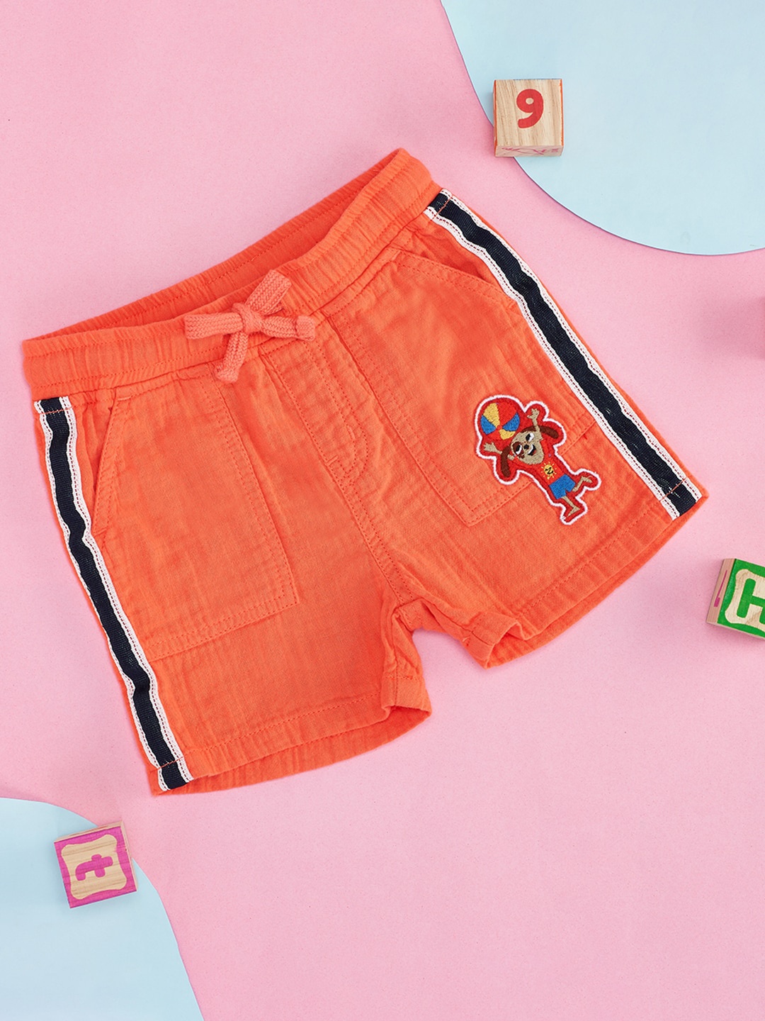 

Pantaloons Baby Boys Mid-Rise Casual Cotton Shorts, Coral