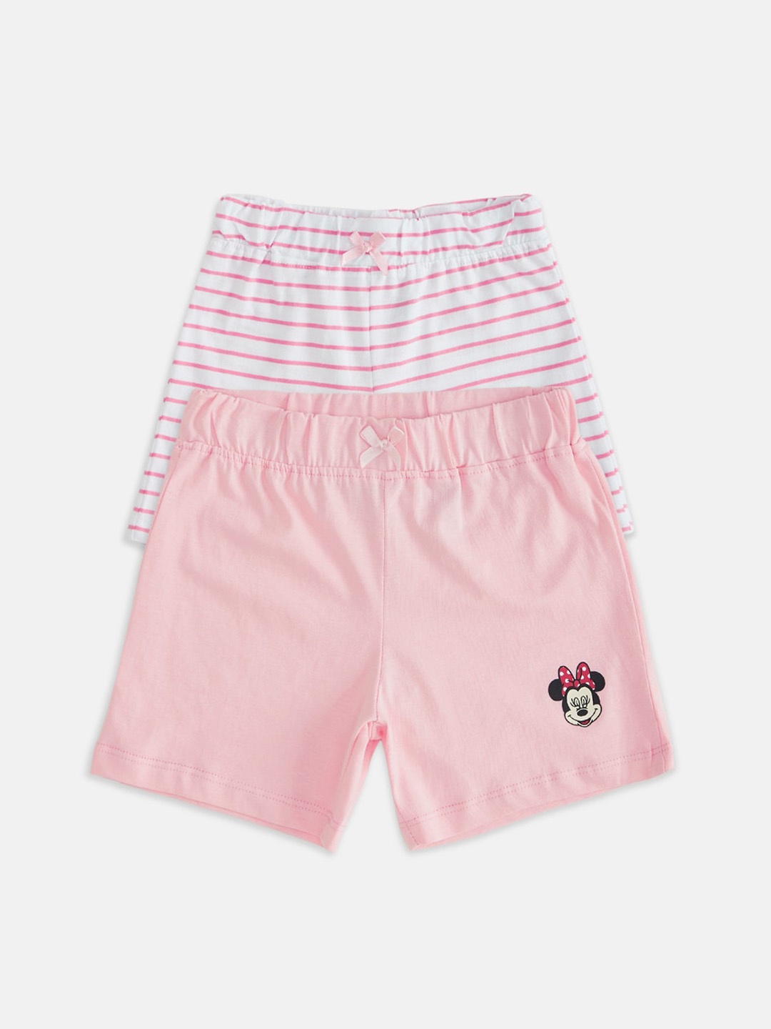 

Pantaloons Baby Infant Girls Pack Of 2 Striped Cotton Shorts, Pink