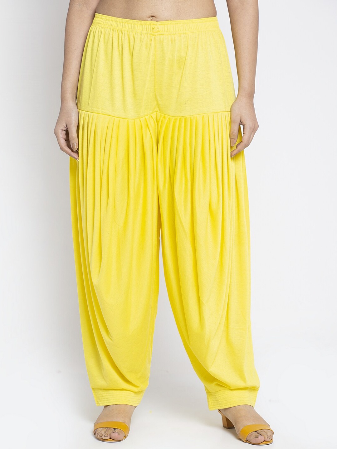 

GRACIT Women Mid-Rise Lycra Patiala, Yellow