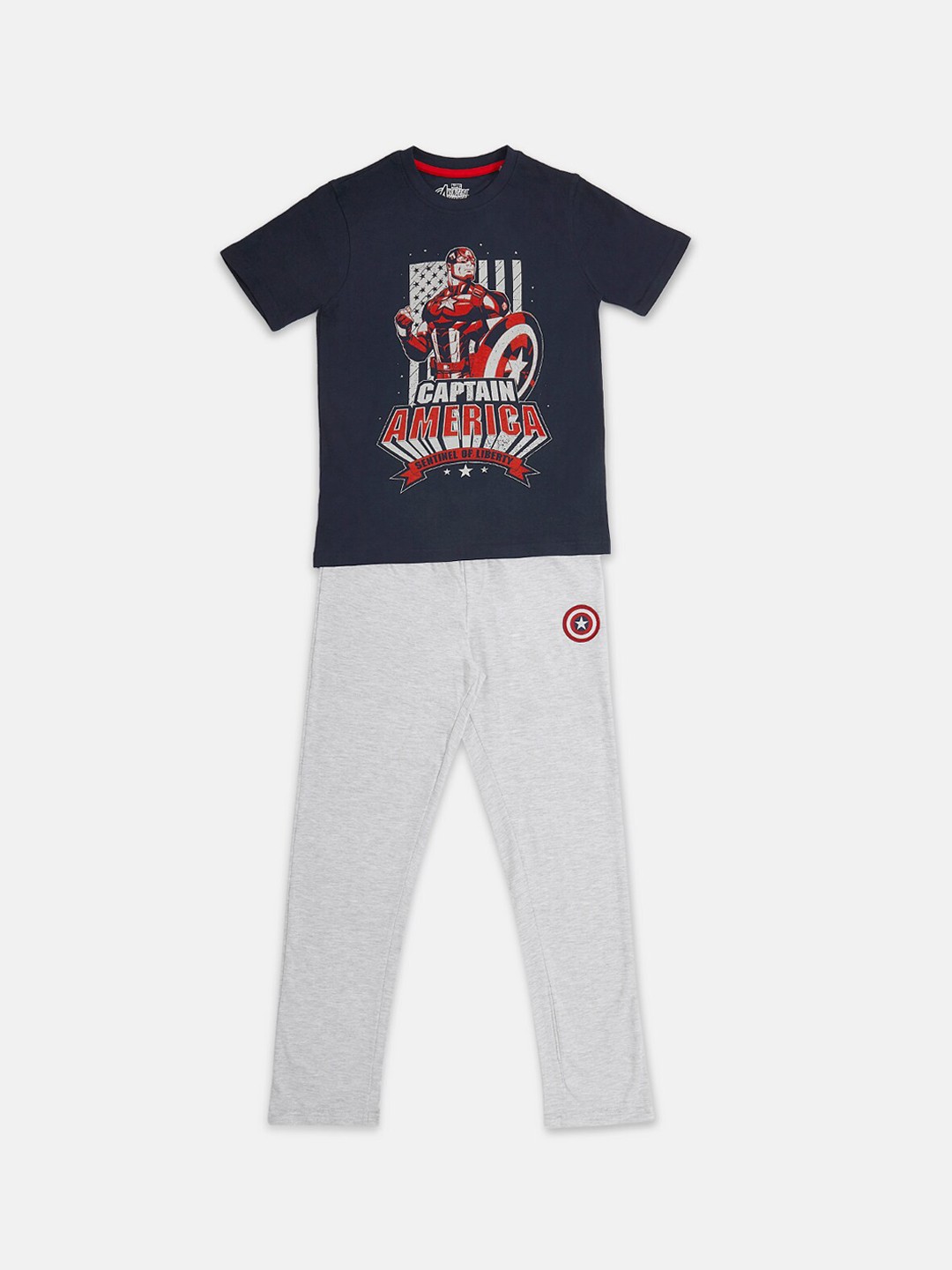

Pantaloons Junior Boys Typography Printed Night suit, Navy blue