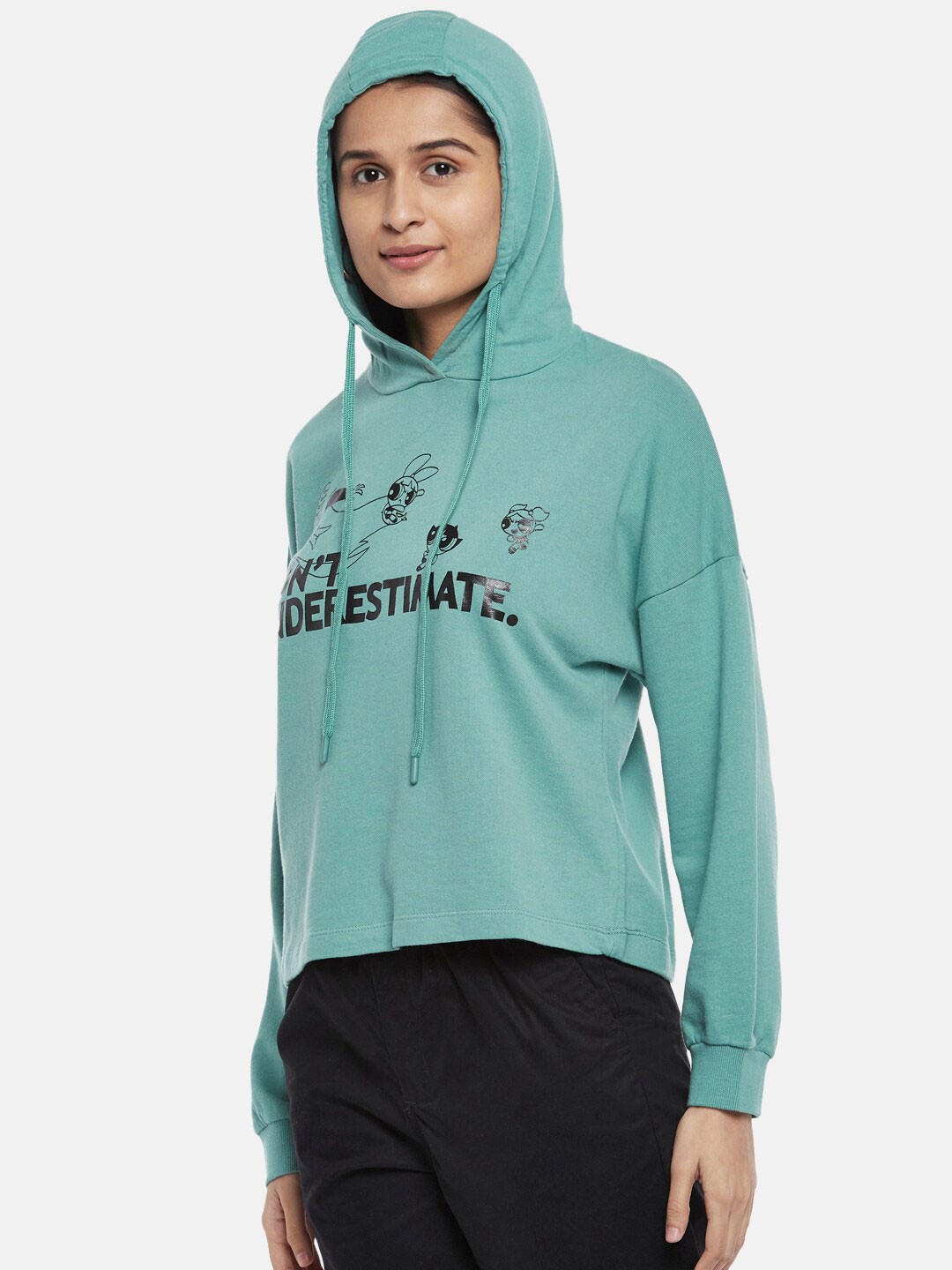 

Honey by Pantaloons Typography Printed Hooded Cotton Pullover Sweatshirt, Blue