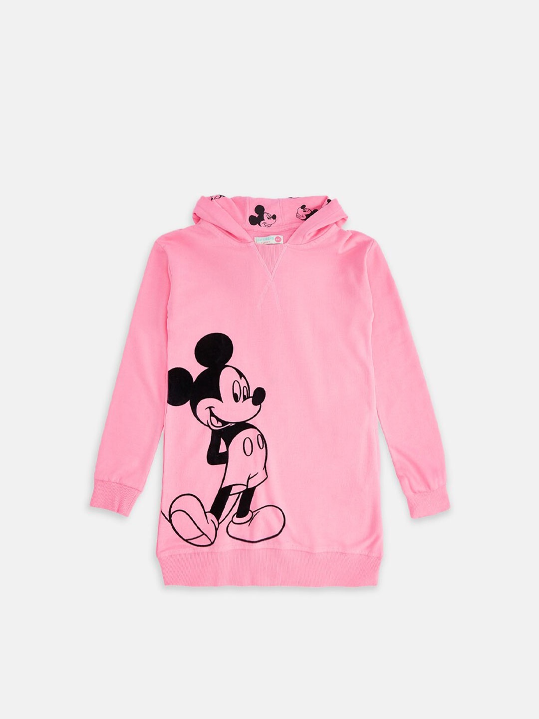 

Pantaloons Junior Girls Mickey Mouse Printed Hooded Cotton Sweatshirt, Pink