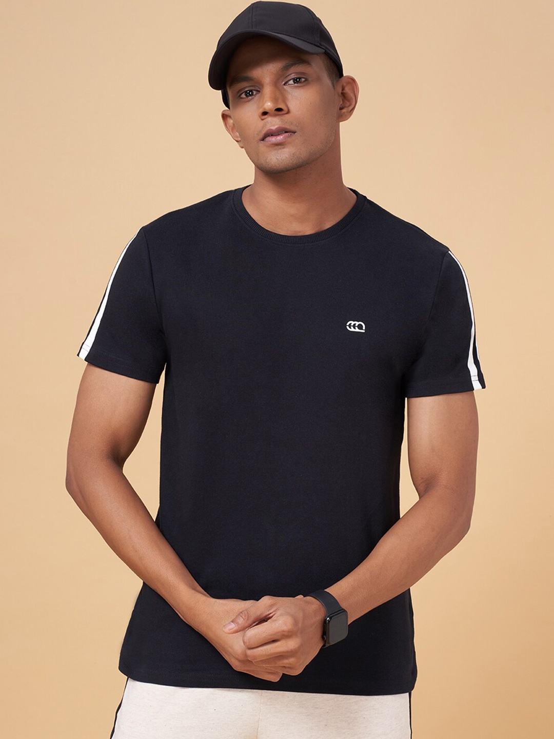 

Ajile by Pantaloons Round Neck Slim Fit Cotton T-Shirt, Black