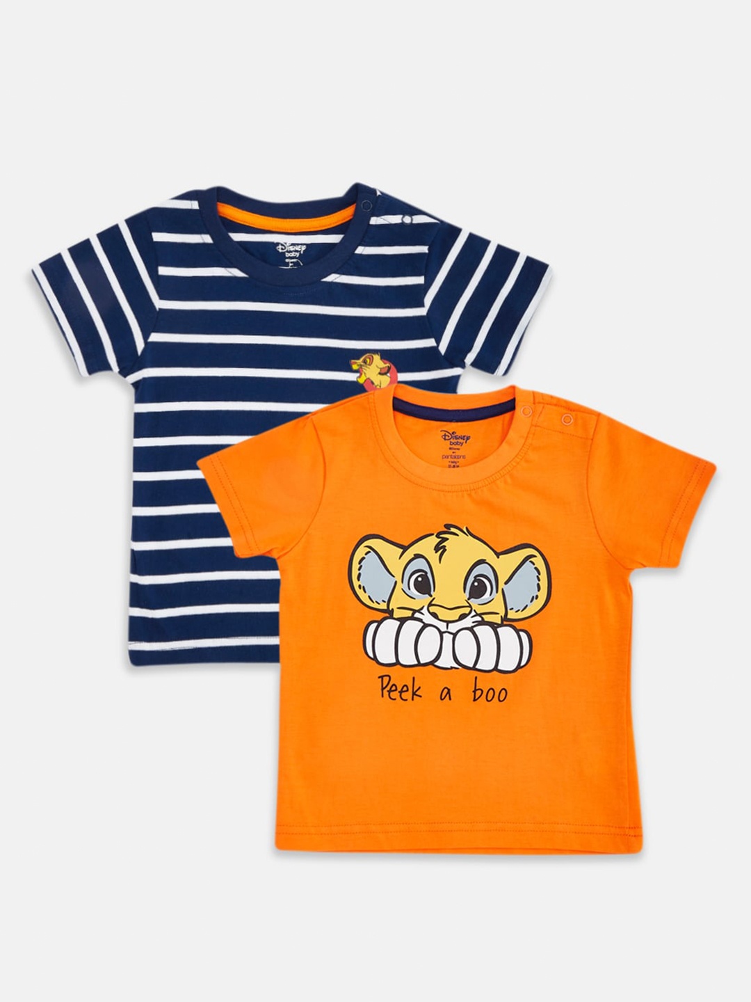 

Pantaloons Baby Infants Boys Pack Of 2 Printed Cotton T-Shirts, Orange
