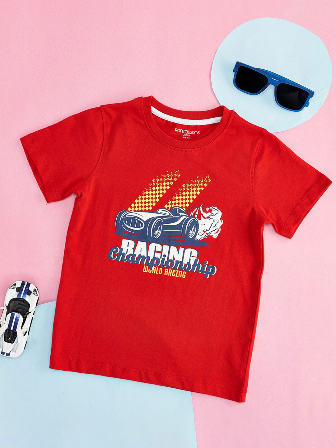 

Pantaloons Junior Boys Graphic Printed Cotton T-Shirt, Red