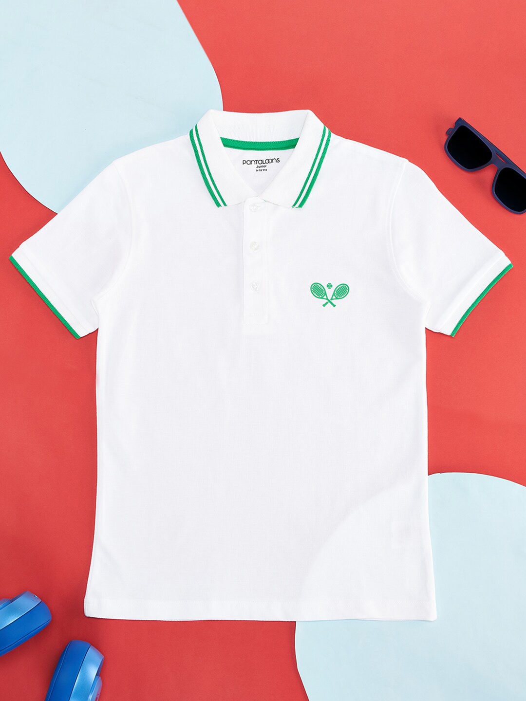 

Pantaloons Junior Boys Polo Collar Cotton T-shirt, White