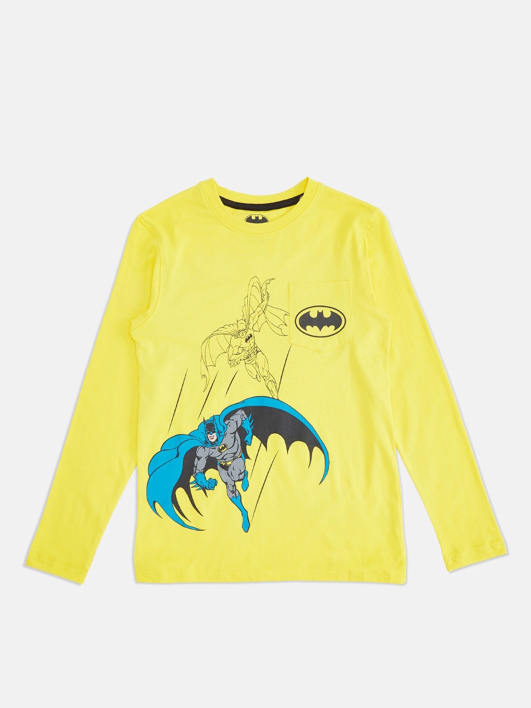 

Pantaloons Junior Boys Batman Printed Round Neck Cotton T-shirt, Yellow