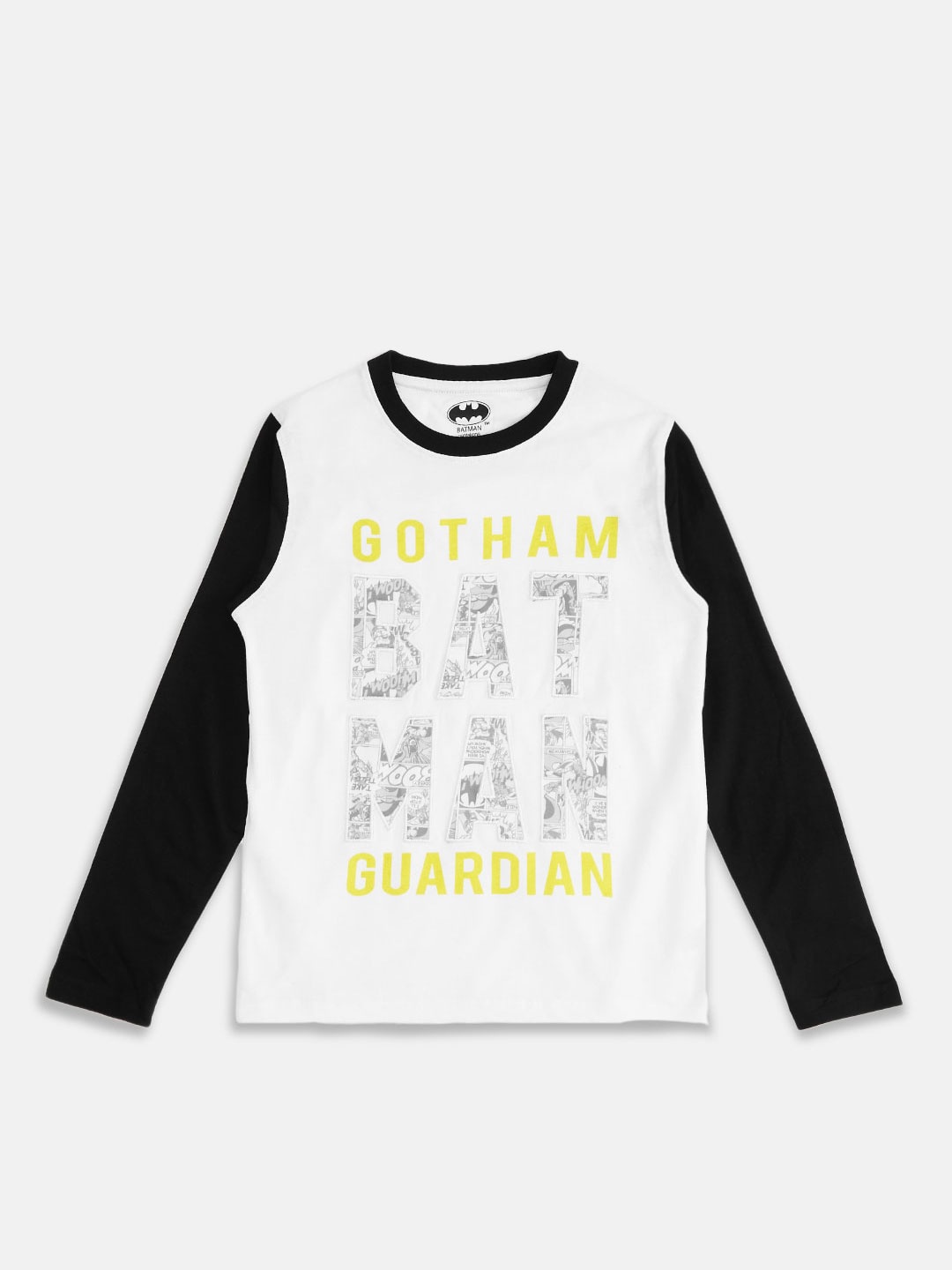

Pantaloons Junior Boys Typography Batman Printed Cotton T-Shirt, White