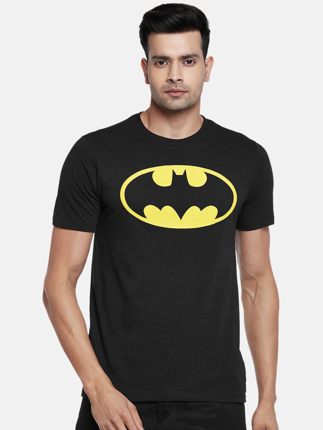 

SF JEANS by Pantaloons Batman Printed Slim Fit Cotton T-shirt, Black