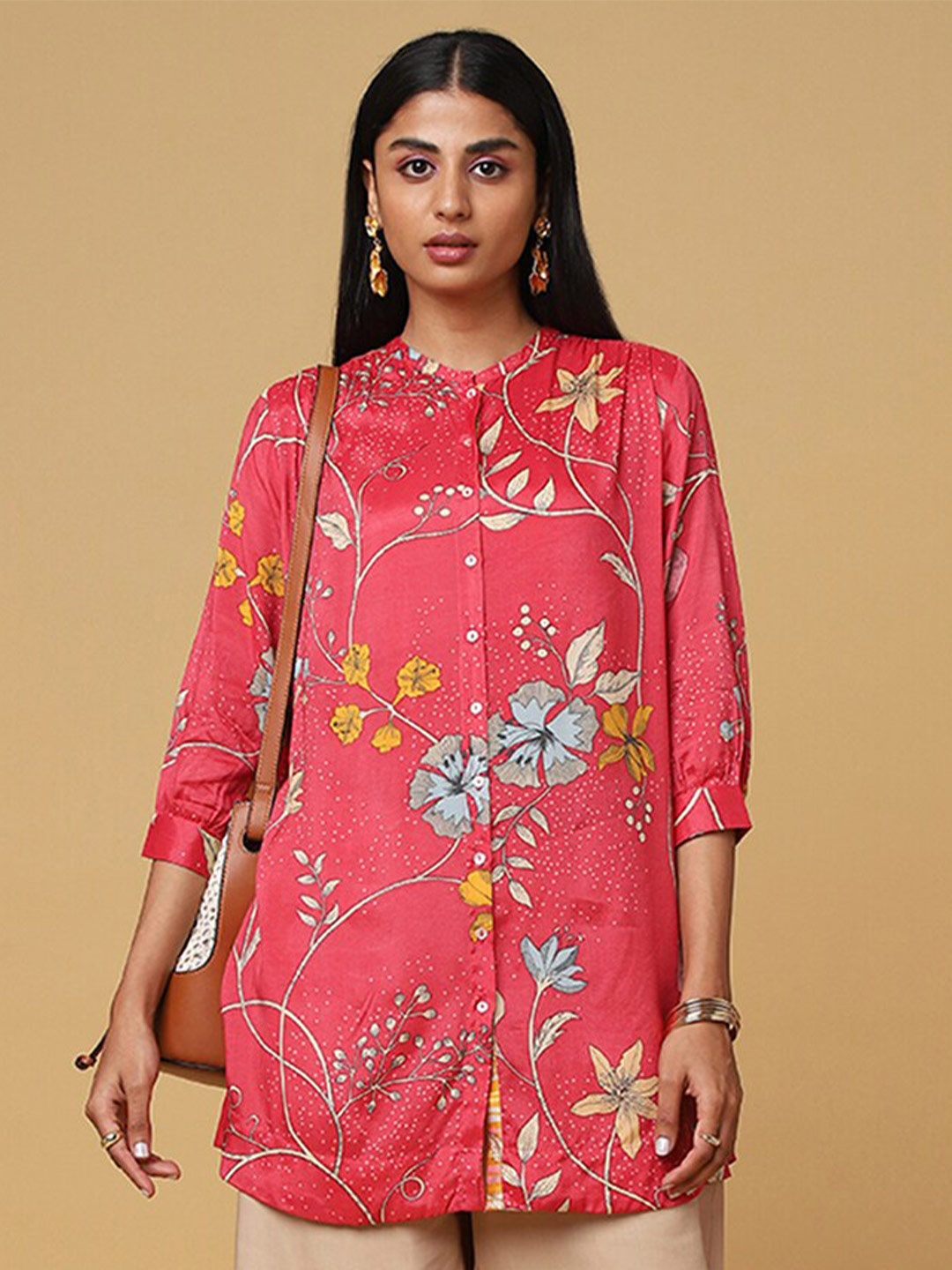 

Marigold Lane Floral Printed Casual Tunic, Pink