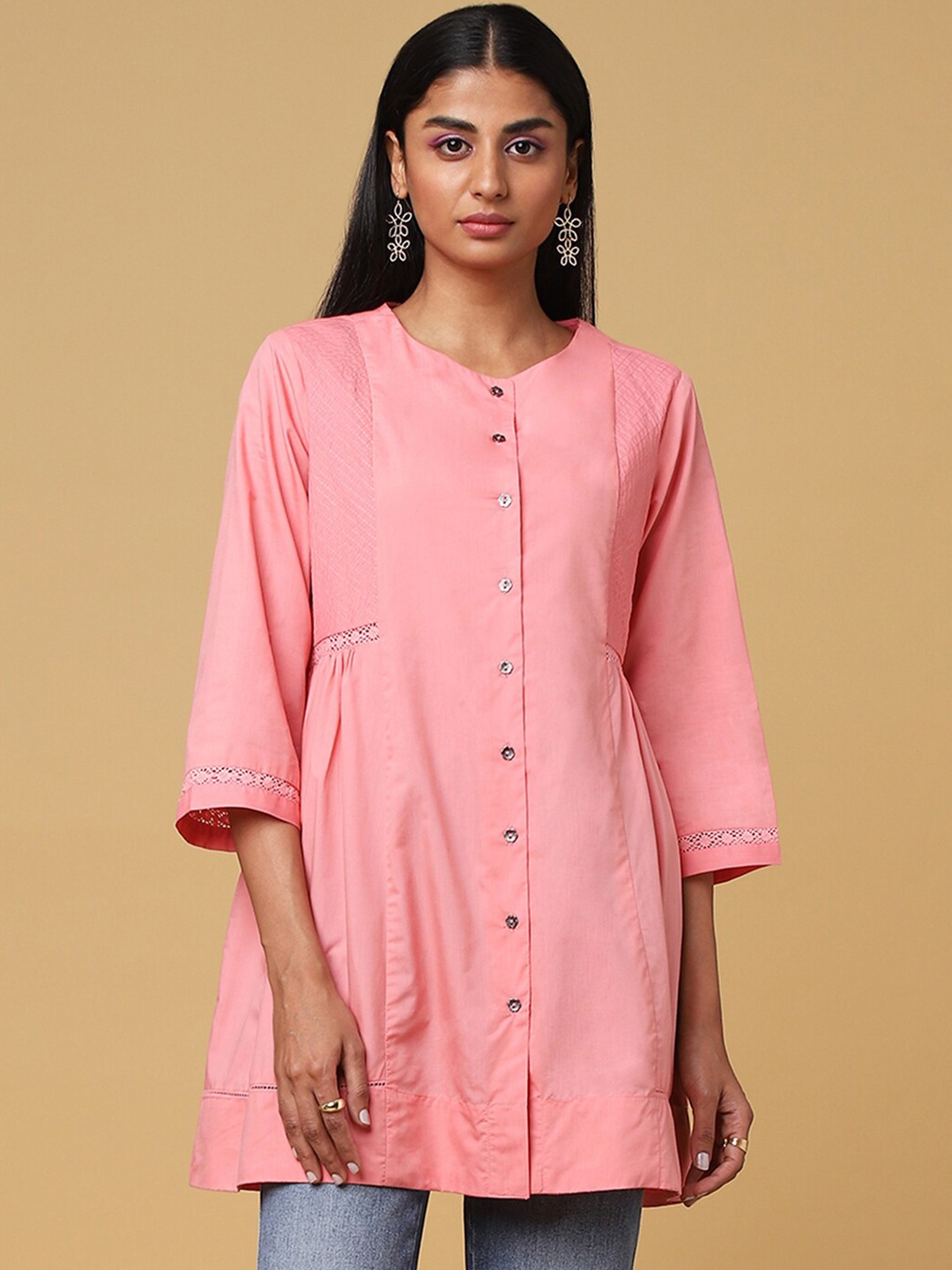 

Marigold Lane Gathers Cotton Tunic, Pink