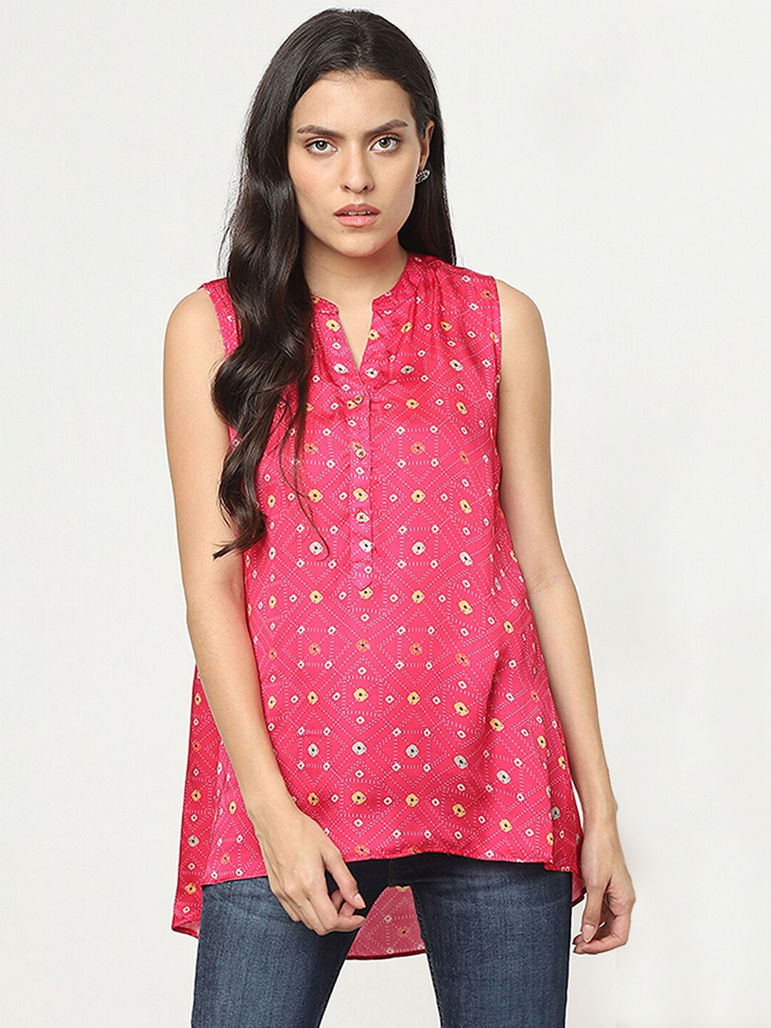 

Marigold Lane Geometric Printed Sleeveless Top, Fuchsia