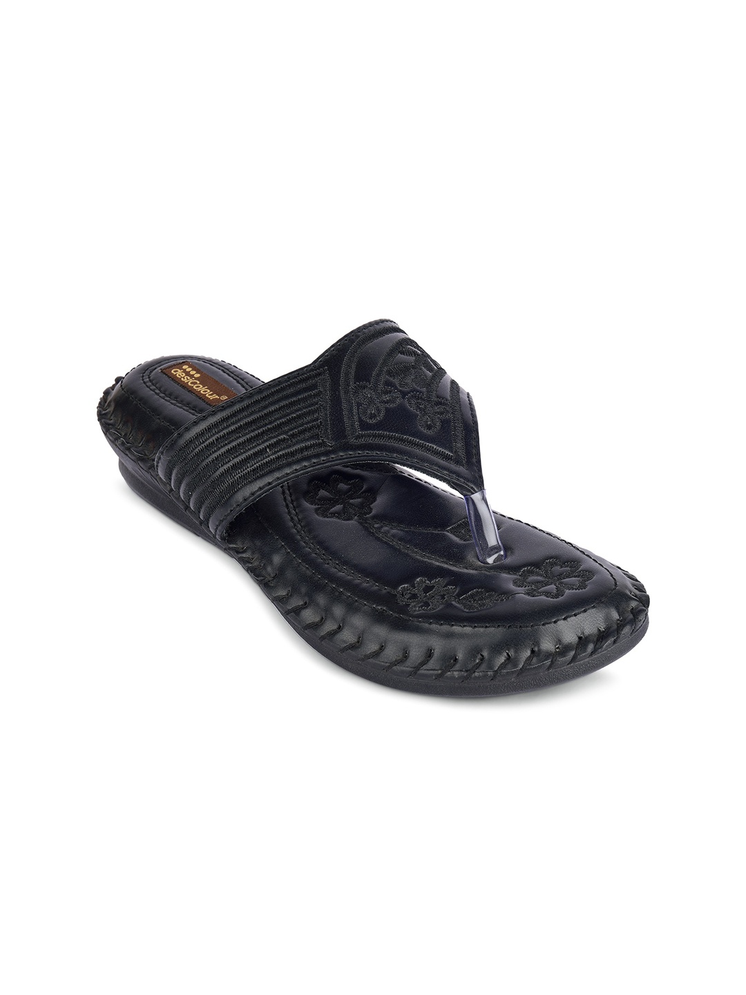 

DESI COLOUR Women Open Toe Flats, Black