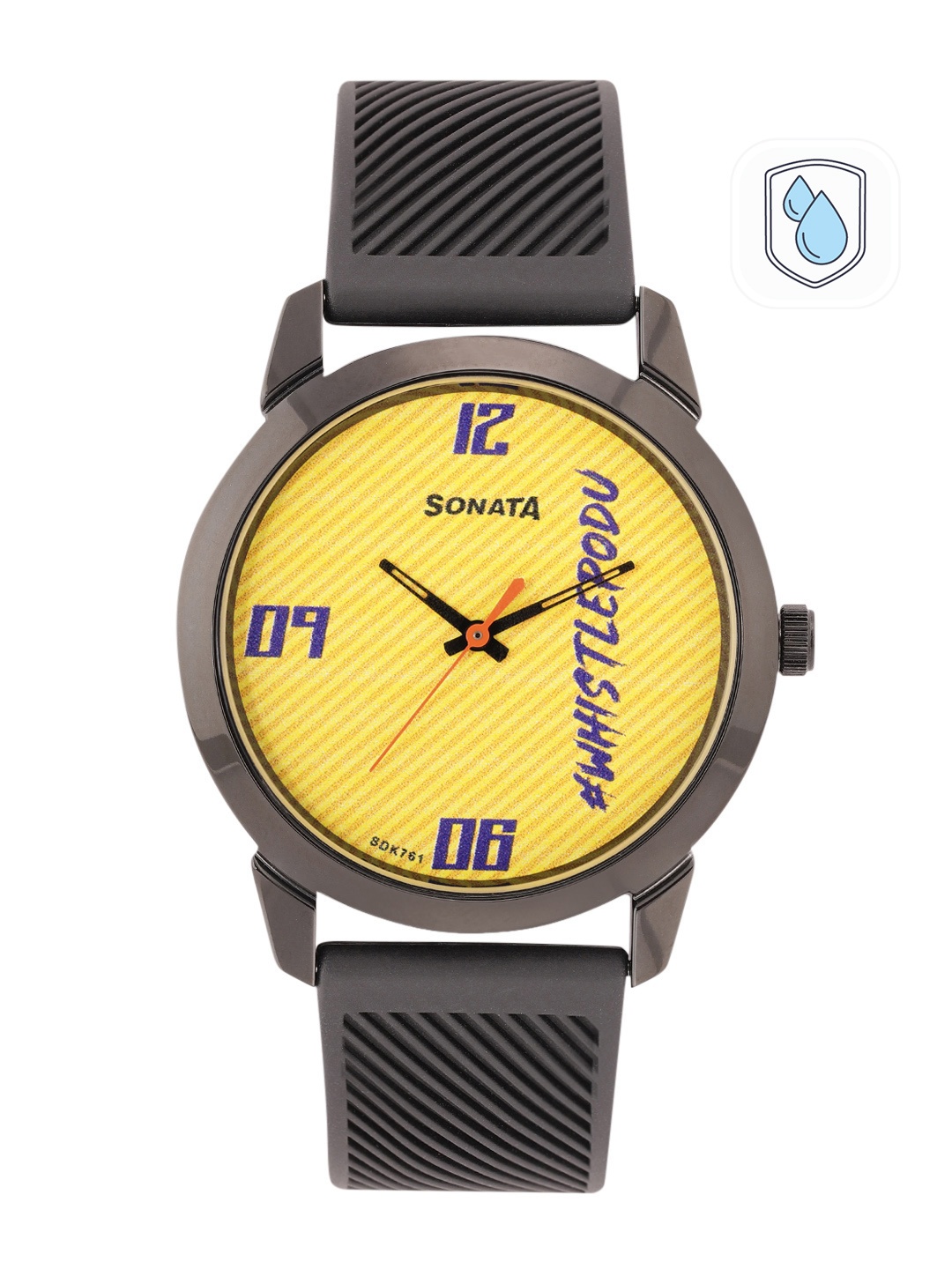 

Sonata Men Printed Analogue Watch 77107NP01, Yellow