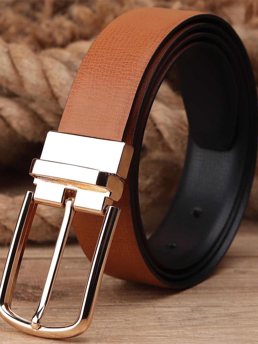 

Kastner Men Textured Artificial Leather Formal Belt, Tan