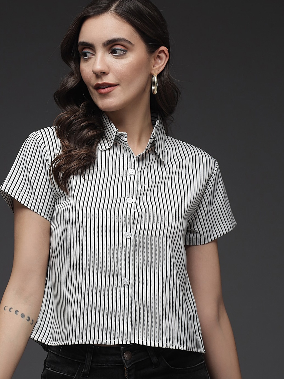 

BAESD Comfort Striped Casual Shirt, White