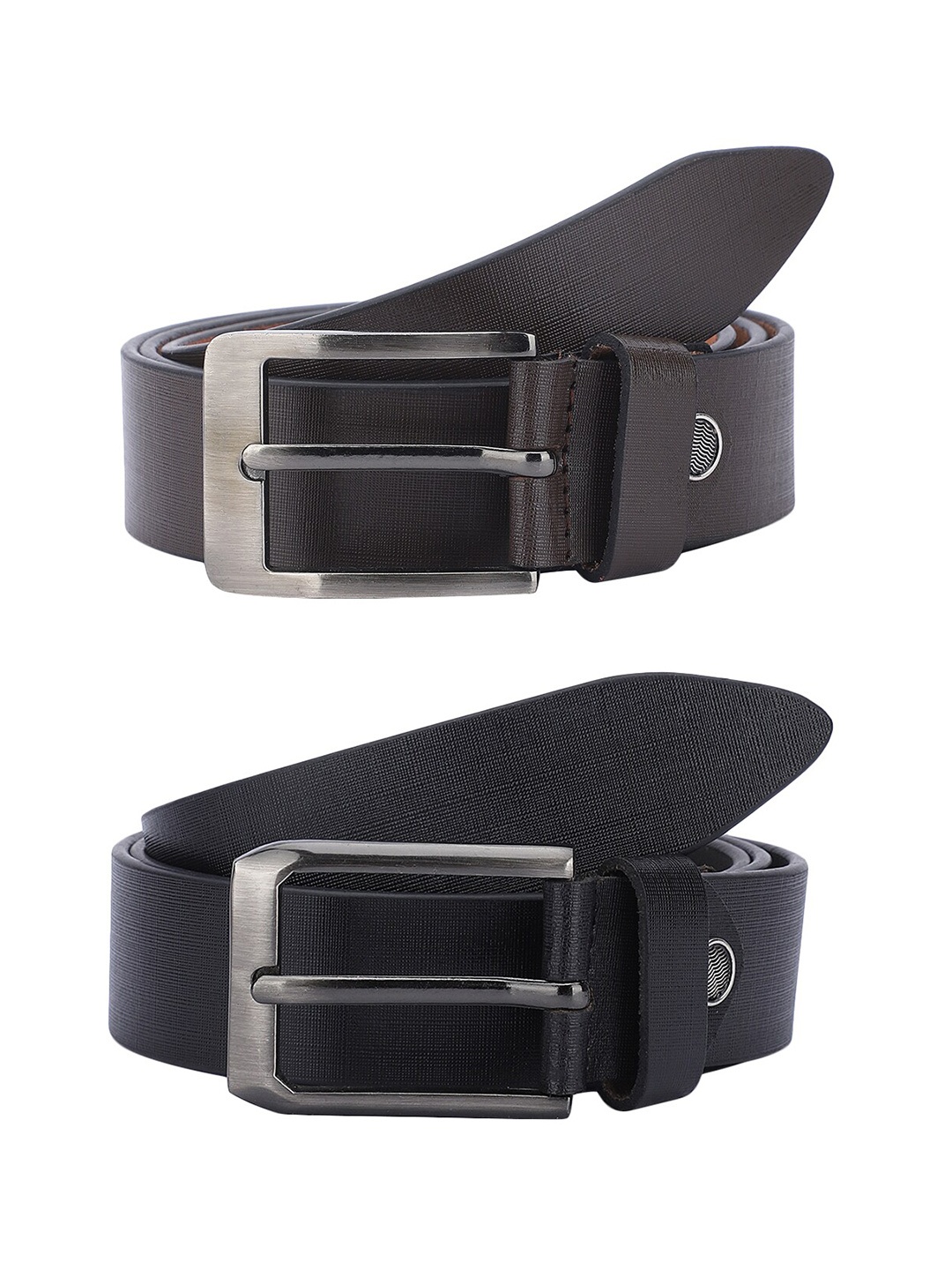 

Kastner Men Pack Of 2 Textured Leather Slim Formal Belts, Black