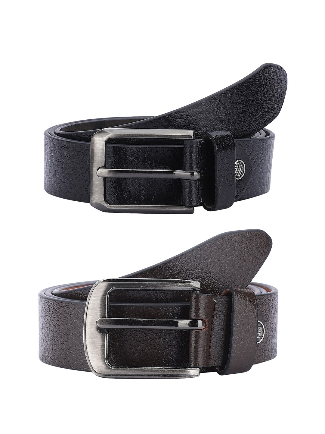 

Kastner Men Pack Of 2 Textured Leather Slim Formal Belts, Black