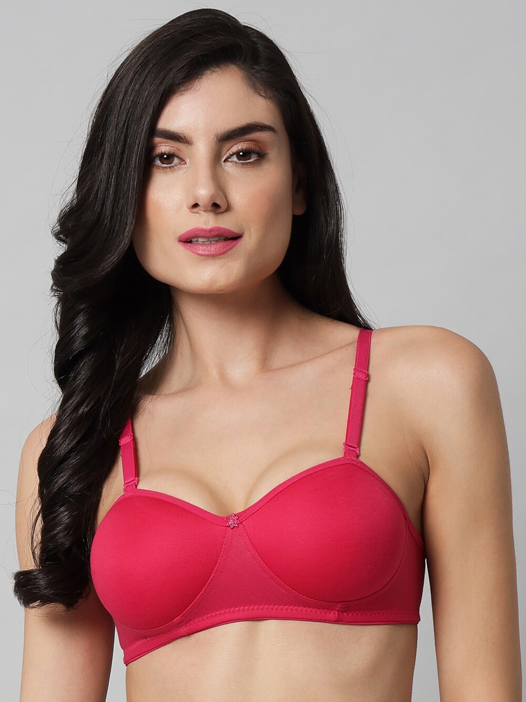 

Imsa Moda Lightly Padded Half Coverage Cotton Everyday Bra, Fuchsia
