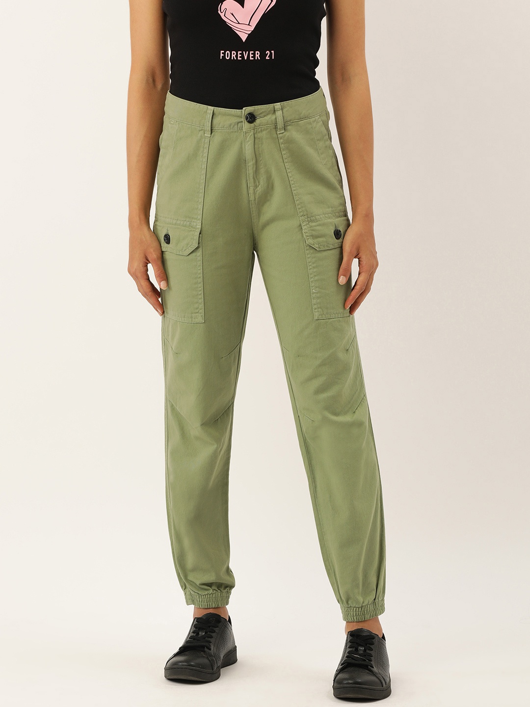

IVOC Women Pocket Detailing Regular Fit Joggers, Green