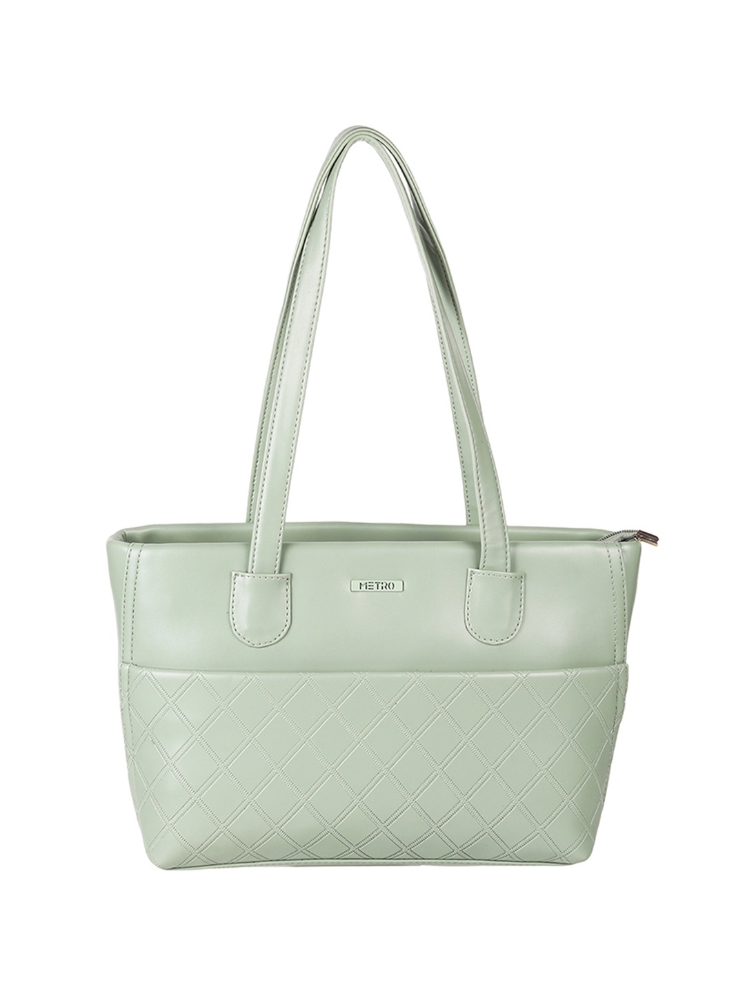 

Metro Textured Structured Shoulder Bag, Green