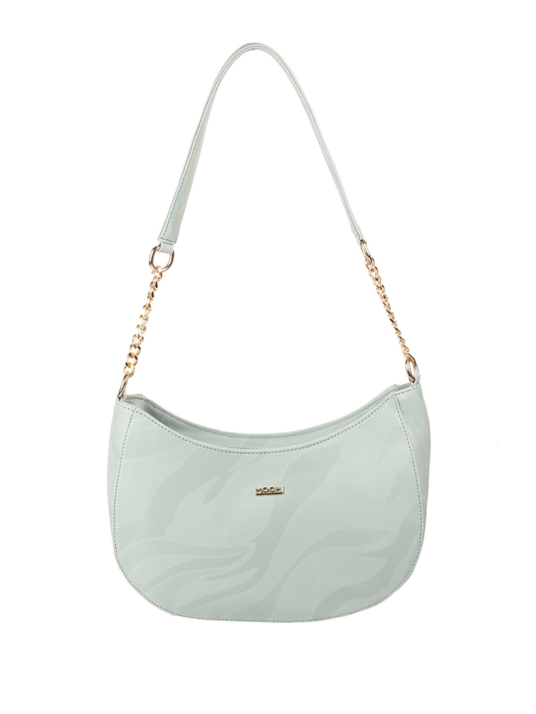 

Mochi Textured Half Moon Shoulder Bag, Green