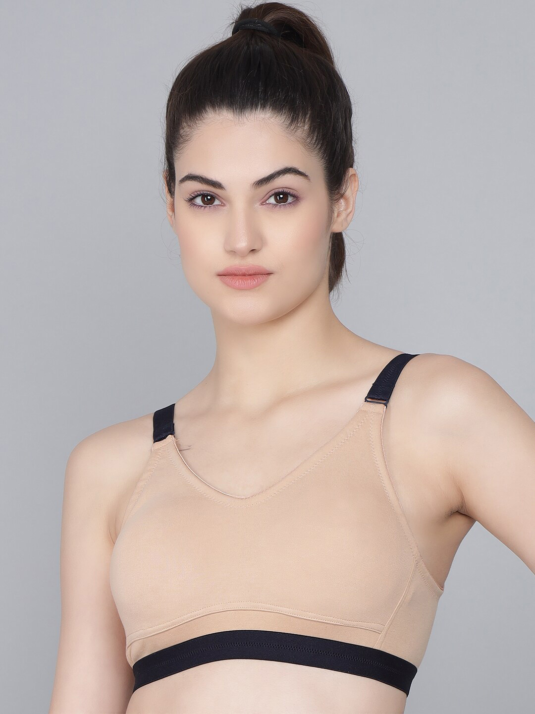 

Imsa Moda Half Coverage Lightly Padded Sports Bra, Khaki