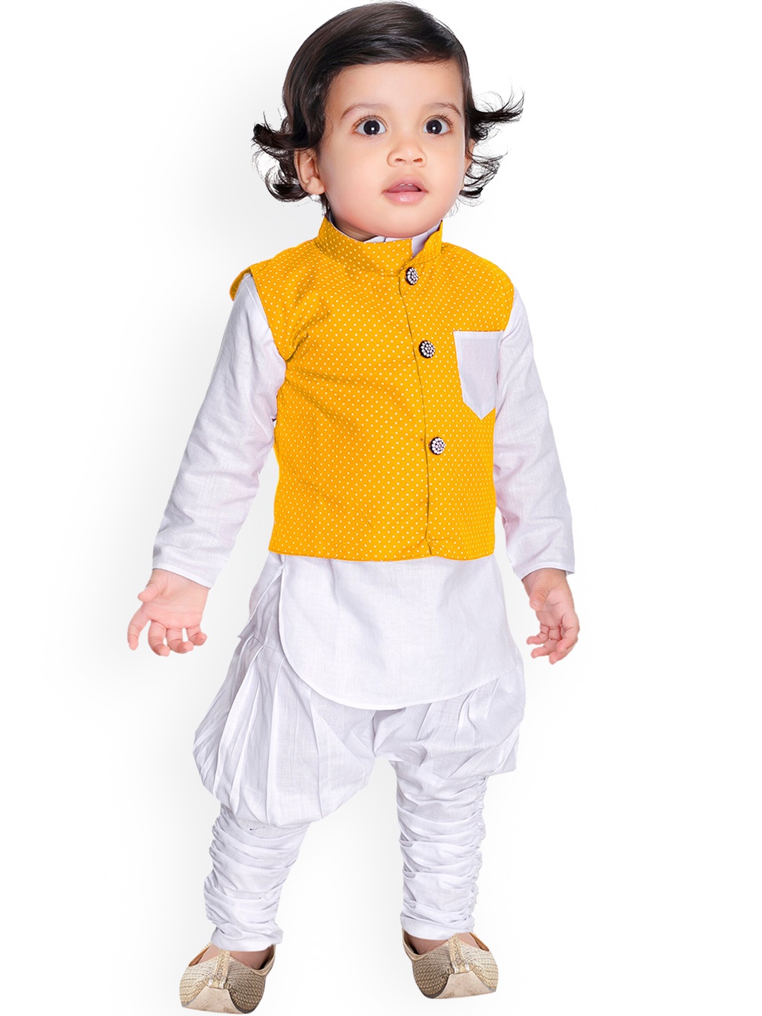 

BAESD Boys Regular Pure Cotton Kurta With Harem Pants, White