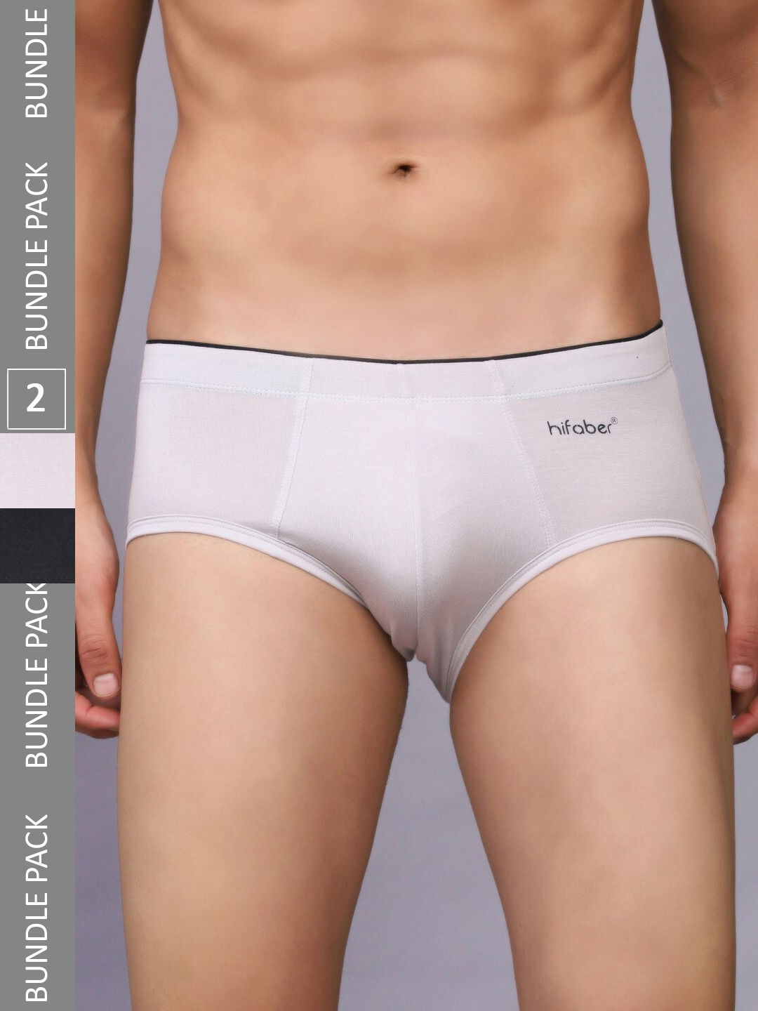 

Hifaber Men Pack Of 2 Mid-Rise Hipster Briefs H0665 + H0664_S, White