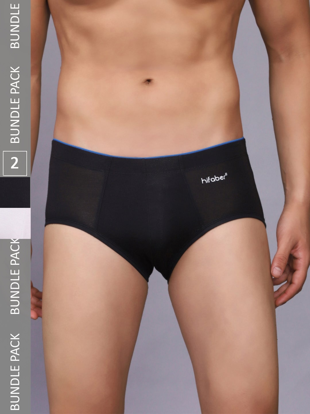 

Hifaber Men Pack Of 2 Mid-Rise Hipster Briefs H0662 + H0665_S, White