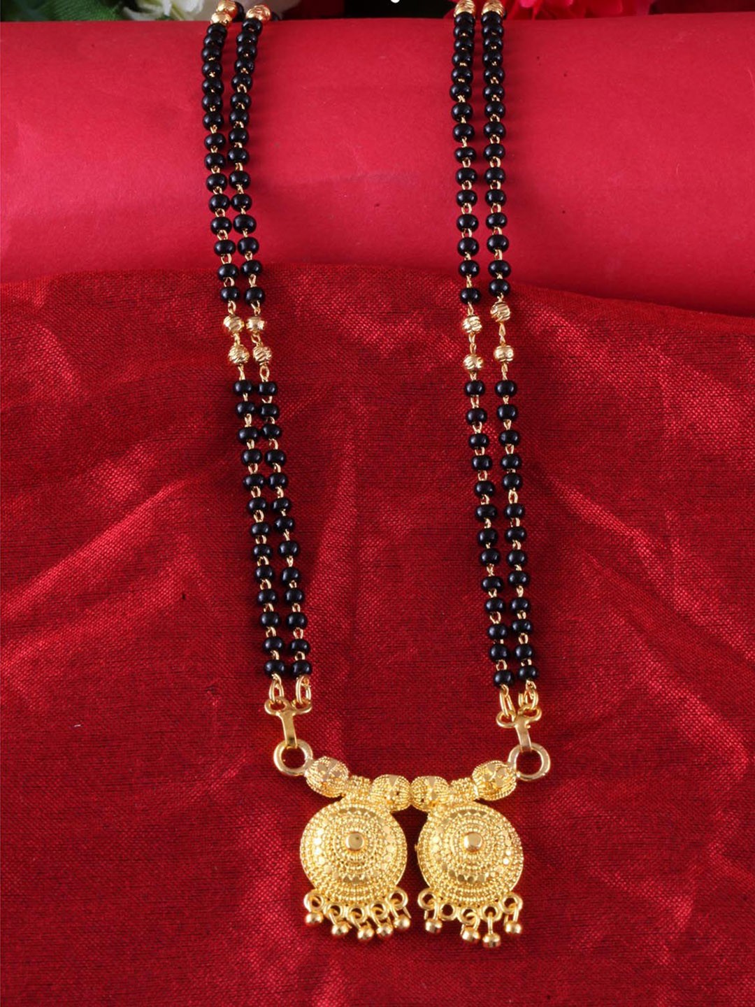 

MEENAZ Gold Plated Beaded Long Mangalsutra