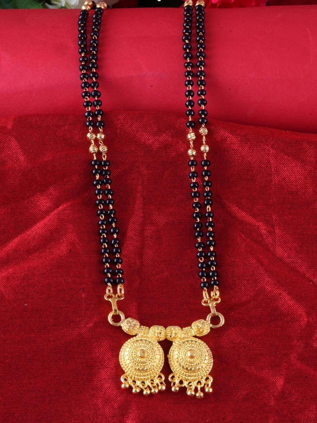 MEENAZ Gold-Plated Beaded Mangalsutra