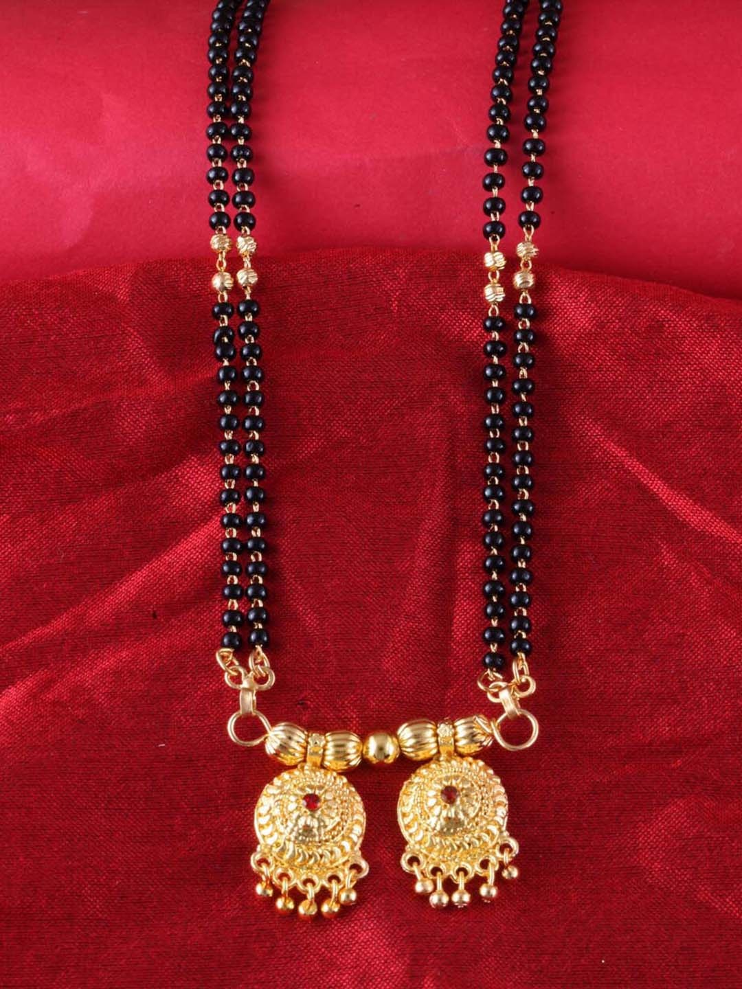 MEENAZ Gold Plated Beaded Long Mangalsutra